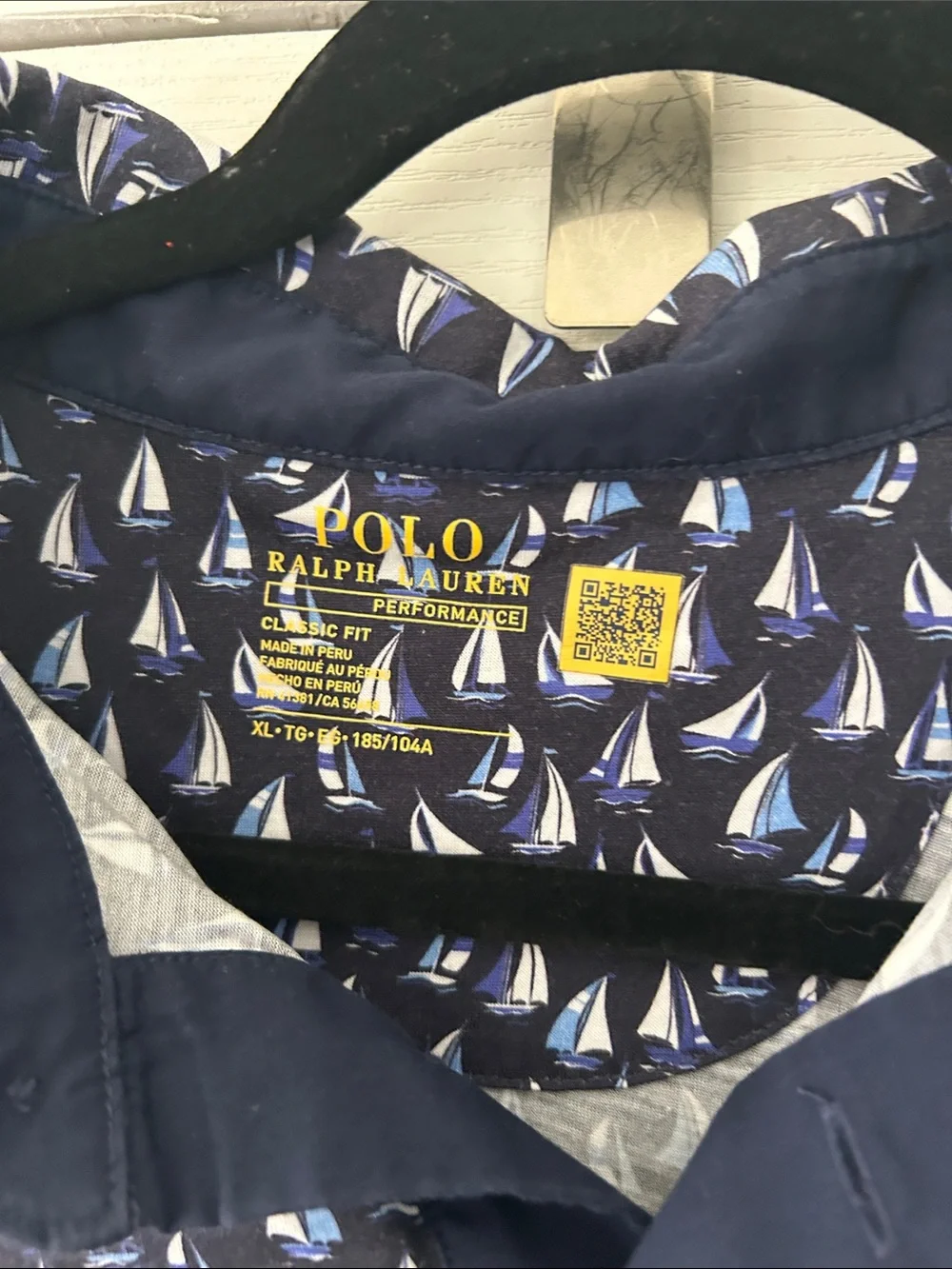 Polo by Ralph Lauren Navy Polo Shirt with White Sailboat Motif